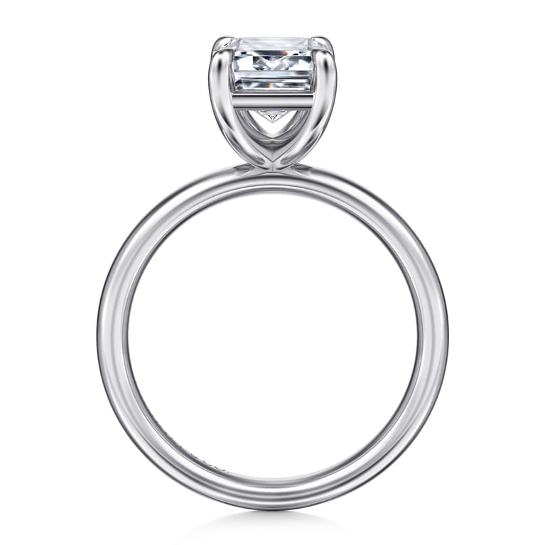 Unite - 14K White Gold Emerald Cut Solitaire Diamond Engagement Ring - Shot 2