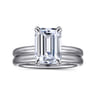 Unite - 14K White Gold Emerald Cut Solitaire Diamond Engagement Ring
