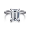 Unite - 14K White Gold Emerald Cut Solitaire Diamond Engagement Ring