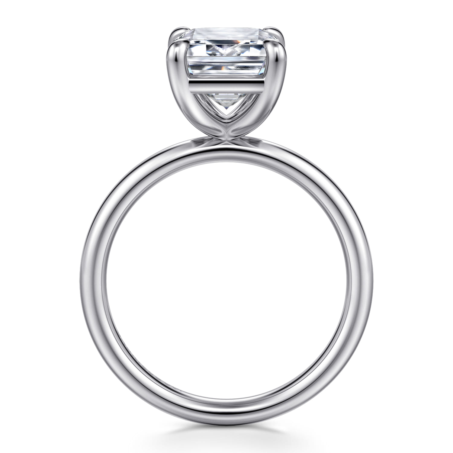 Unite - 14K White Gold Emerald Cut Solitaire Diamond Engagement Ring - Shot 2