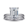 Unite - 14K White Gold Emerald Cut Solitaire Diamond Engagement Ring