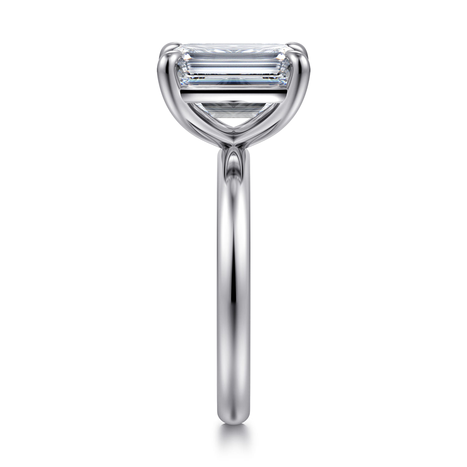 Unite - 14K White Gold Emerald Cut Solitaire Diamond Engagement Ring - Shot 5