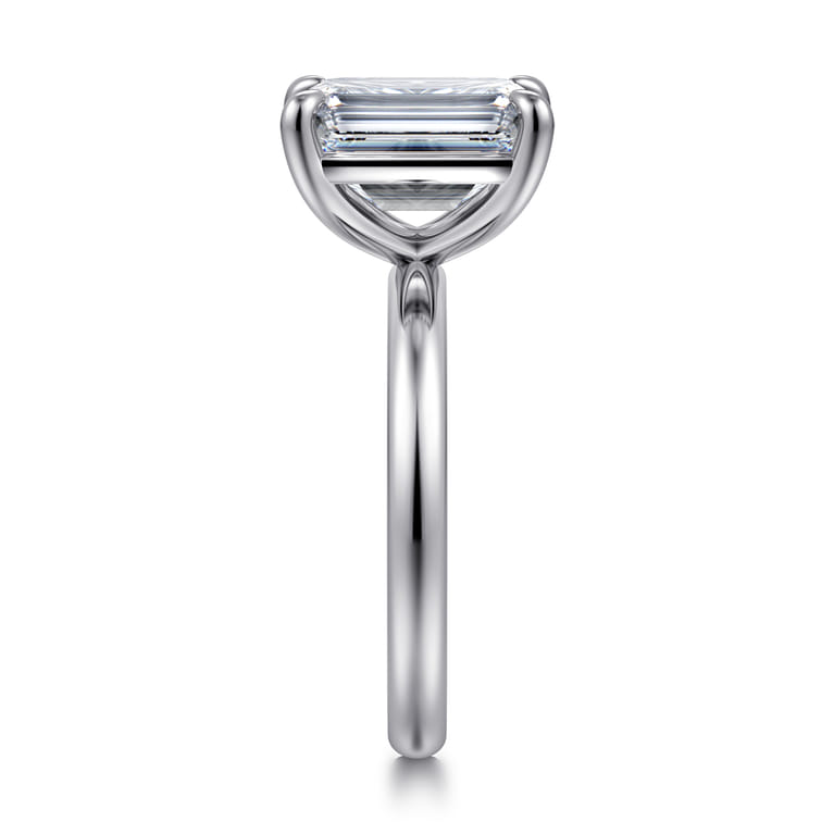 Unite - 14K White Gold Emerald Cut Solitaire Diamond Engagement Ring - Shot 5