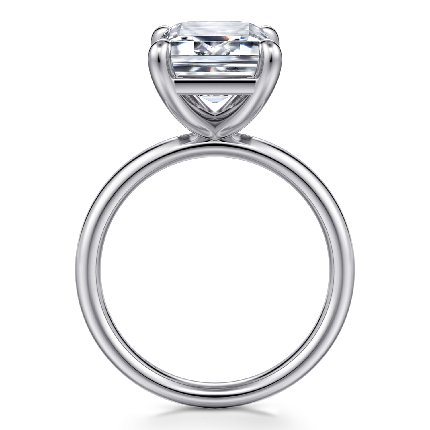Unite - 14K White Gold Emerald Cut Solitaire Diamond Engagement Ring - Shot 2