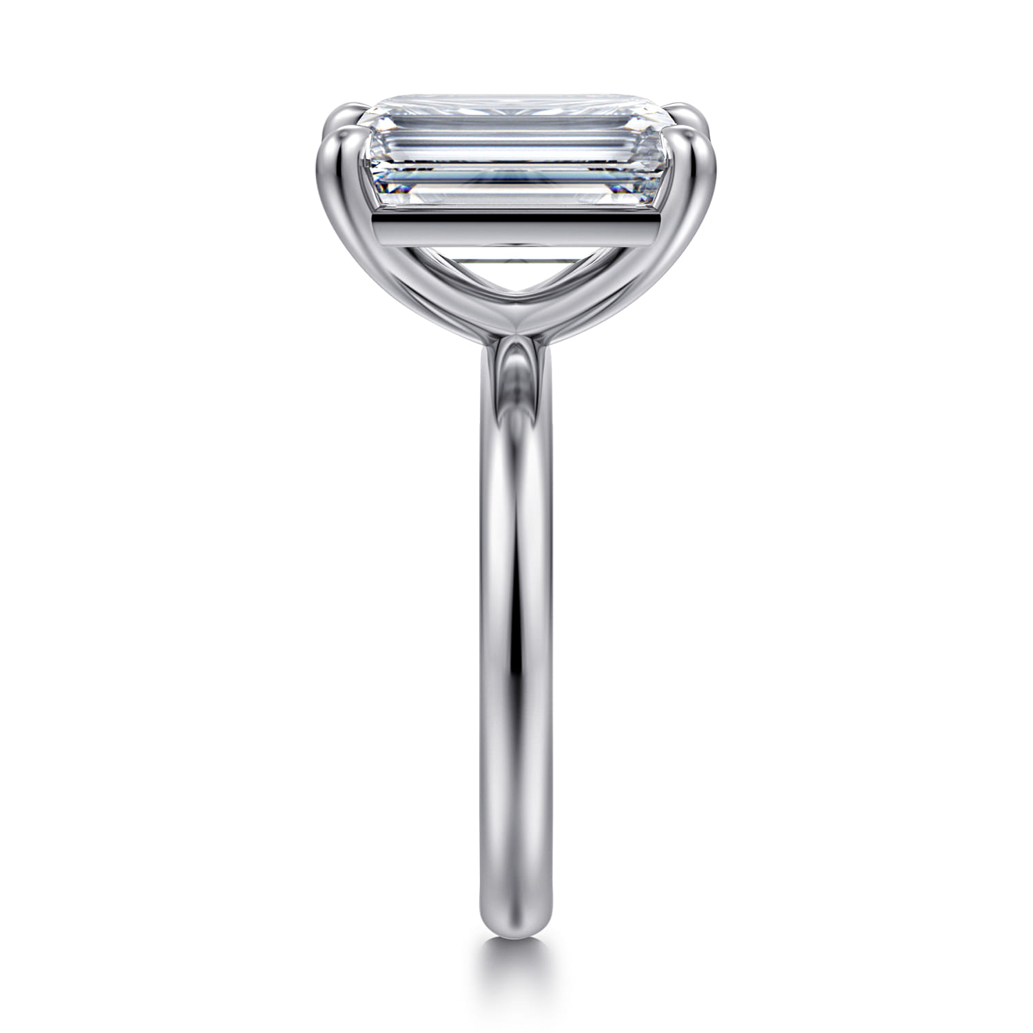 Unite - 14K White Gold Emerald Cut Solitaire Diamond Engagement Ring - Shot 5