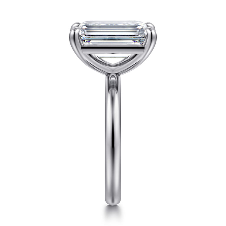 Unite - 14K White Gold Emerald Cut Solitaire Diamond Engagement Ring - Shot 5