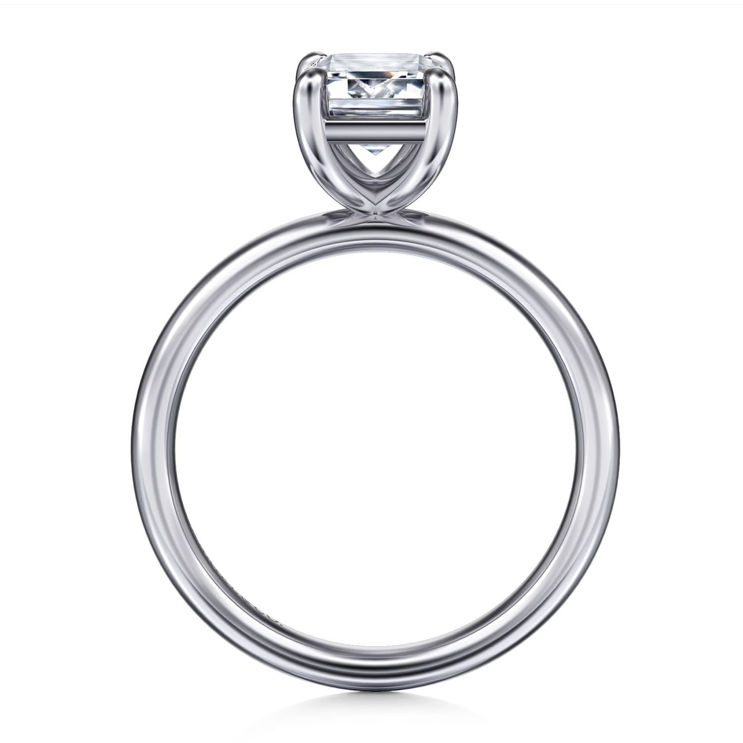 Unite - 14K White Gold Emerald Cut Solitaire Diamond Engagement Ring - Shot 2