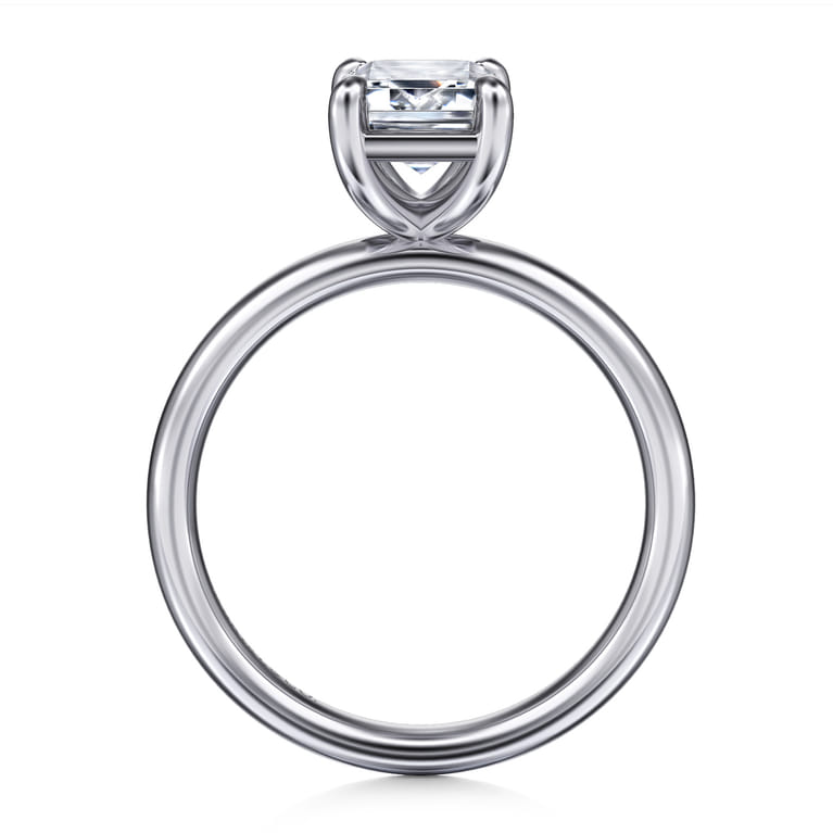 Unite - 14K White Gold Emerald Cut Solitaire Diamond Engagement Ring - Shot 2
