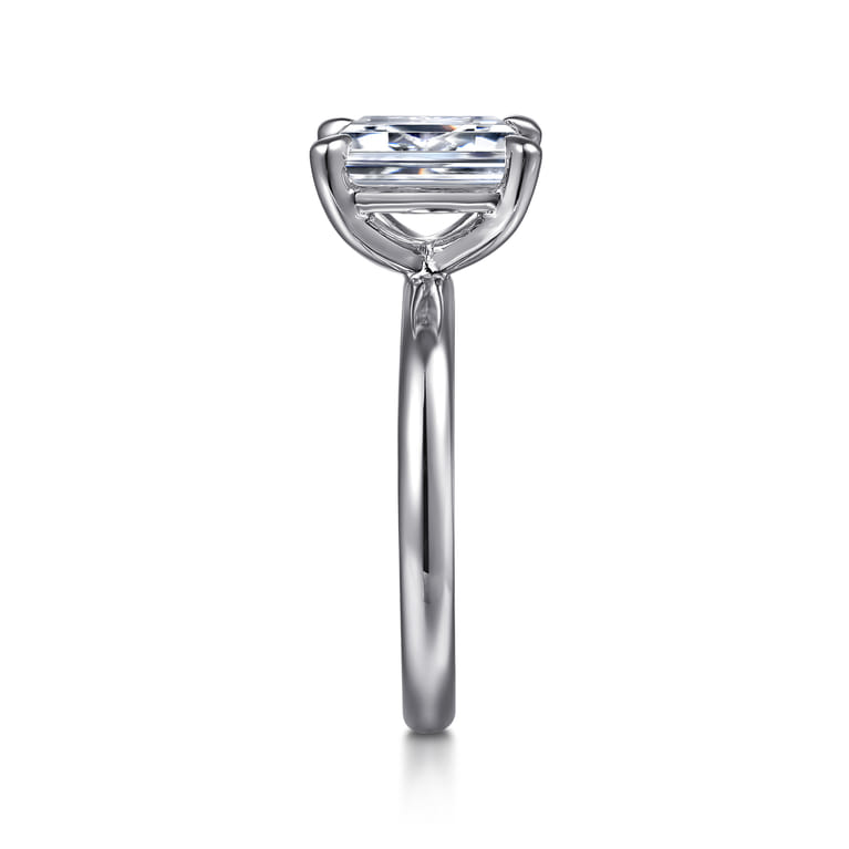 Unite - 14K White Gold Emerald Cut Solitaire Diamond Engagement Ring - Shot 5