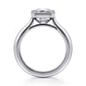 Brooke - 14K White Gold Emerald Cut Bezel Set Solitaire Diamond Engagement Ring