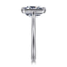 Brooke - 14K White Gold Emerald Cut Bezel Set Solitaire Diamond Engagement Ring