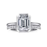 Brooke - 14K White Gold Emerald Cut Bezel Set Solitaire Diamond Engagement Ring