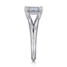 Annie - 14K White Gold Split Shank Emerald Cut Diamond Engagement Ring