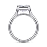 Agnes - 14K White Gold Emerald Cut Solitaire Diamond Engagement Ring