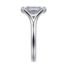 Agnes - 14K White Gold Emerald Cut Solitaire Diamond Engagement Ring