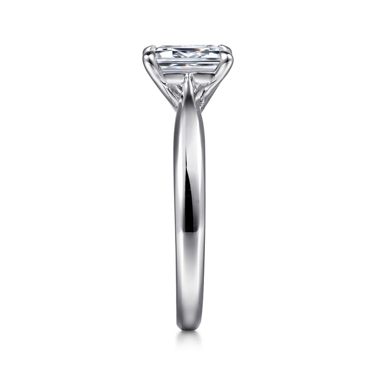 Jamie - 14K White Gold Emerald Cut Diamond Engagement Ring - Shot 5