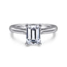 Lauren - 14K White Gold Emerald Cut Diamond Engagement Ring