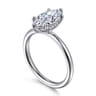 Elia - 14K White Gold Solitaire Marquise Shape Diamond Engagement Ring - 0.05 ct