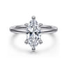 Cari - 14K White Gold Marquise Shape Diamond Engagement Ring - 0.06 ct