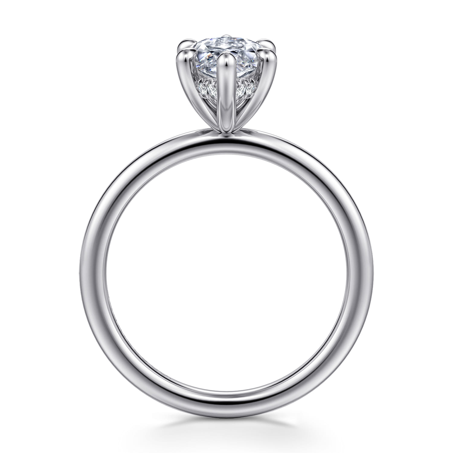 Cari - 14K White Gold Marquise Shape Diamond Engagement Ring - 0.06 ct - Shot 2