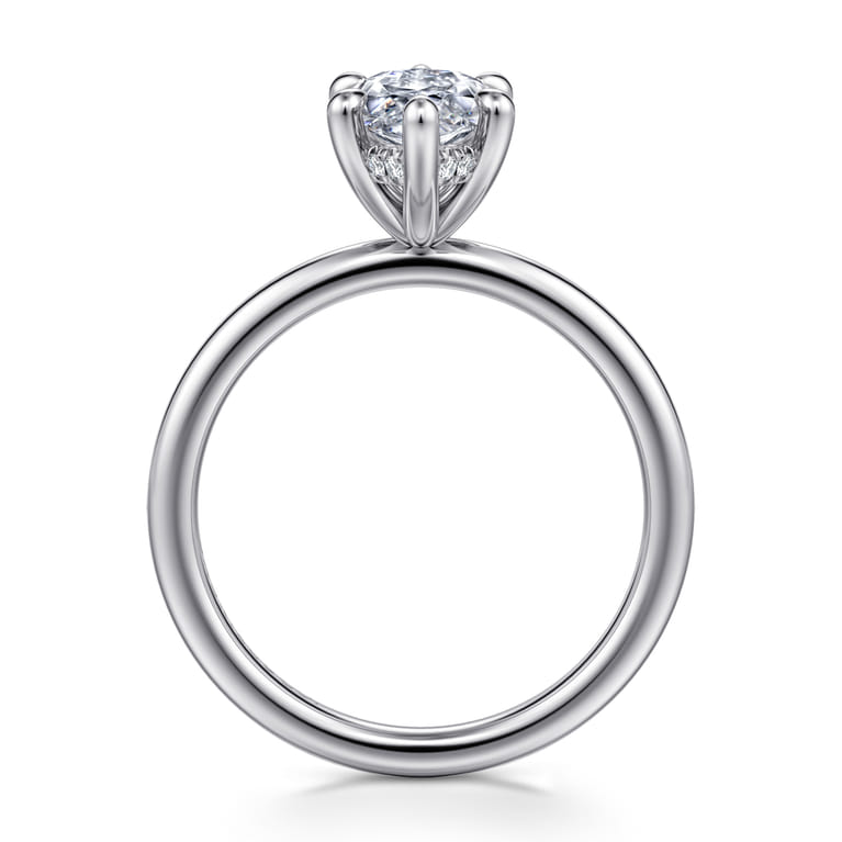 Cari - 14K White Gold Marquise Shape Diamond Engagement Ring - 0.06 ct - Shot 2