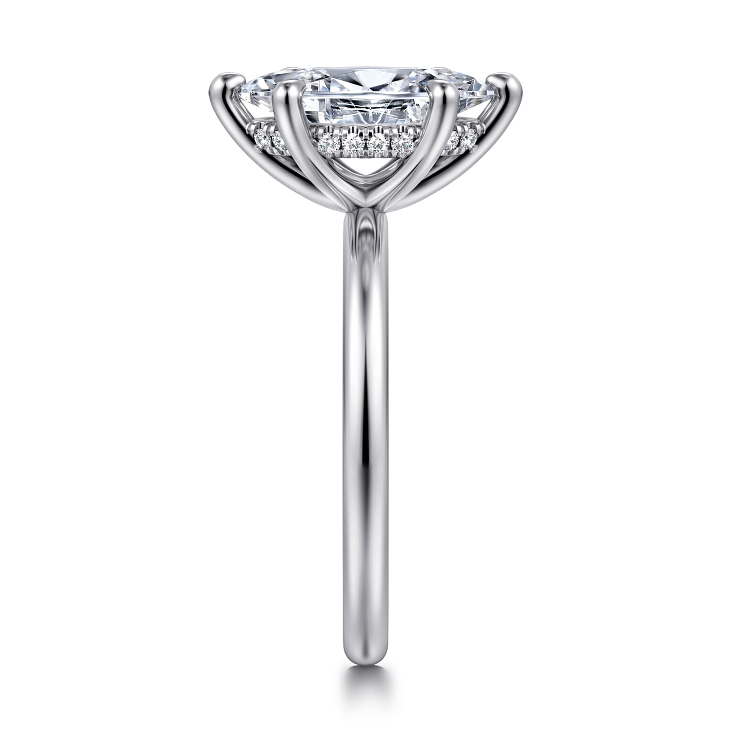 Cari - 14K White Gold Marquise Shape Diamond Engagement Ring - 0.06 ct - Shot 4