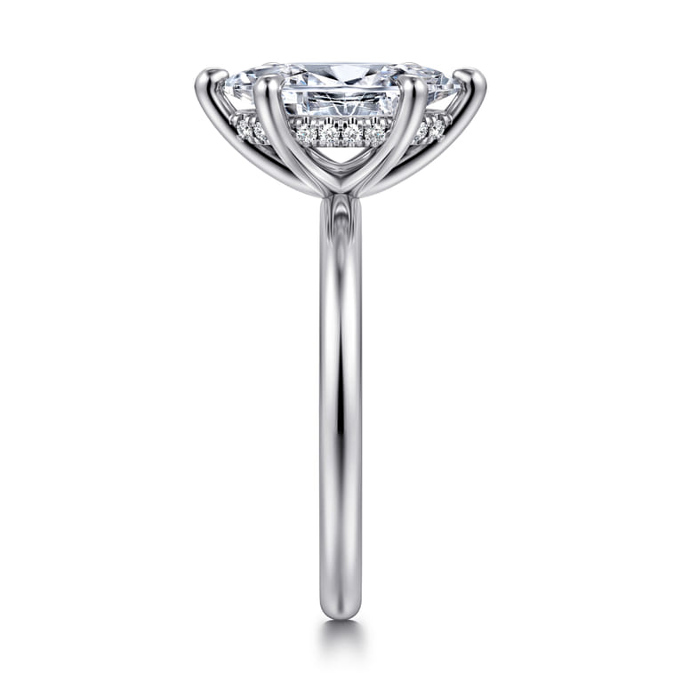 Cari - 14K White Gold Marquise Shape Diamond Engagement Ring - 0.06 ct - Shot 4