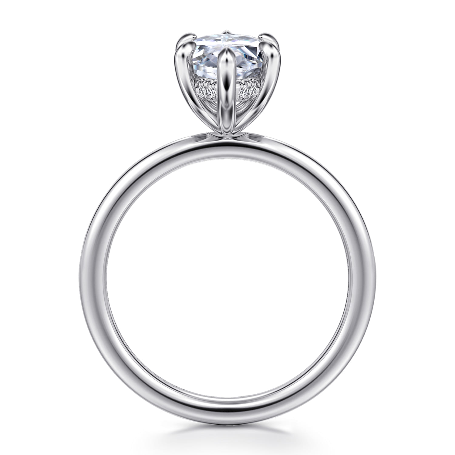 Cari - 14K White Gold Marquise Shape Diamond Engagement Ring - 0.07 ct - Shot 2