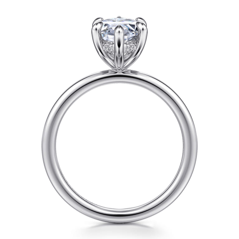 Cari - 14K White Gold Marquise Shape Diamond Engagement Ring - 0.07 ct - Shot 2