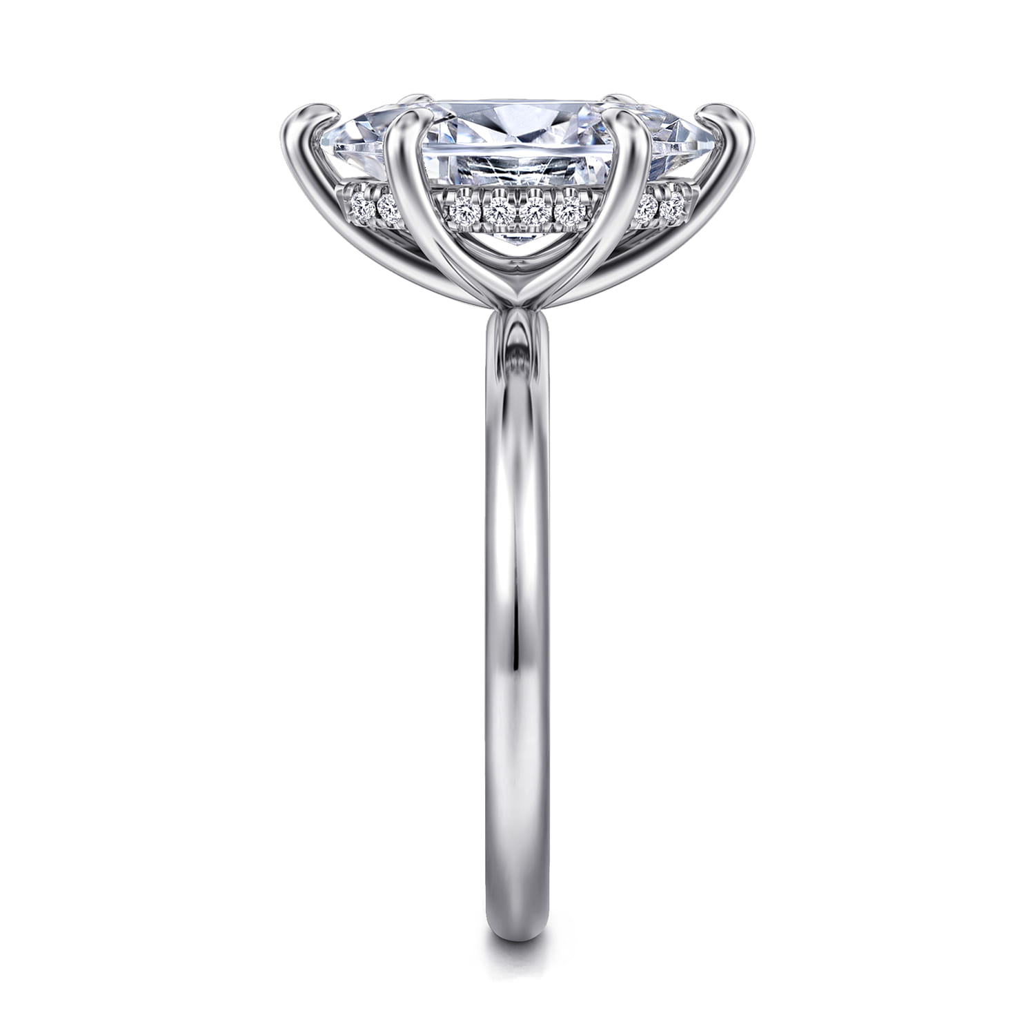 Cari - 14K White Gold Marquise Shape Diamond Engagement Ring - 0.07 ct - Shot 5