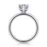 Ady - 14K White Gold Hidden Halo Marquise Shape Diamond Engagement Ring - 0.04 ct