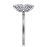 Ady - 14K White Gold Hidden Halo Marquise Shape Diamond Engagement Ring - 0.04 ct