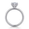 Daniele - 14K White Gold Marquise Shape Solitaire Diamond Engagement Ring - 0.15 ct