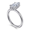 Daniele - 14K White Gold Marquise Shape Solitaire Diamond Engagement Ring - 0.15 ct
