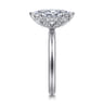Daniele - 14K White Gold Marquise Shape Solitaire Diamond Engagement Ring - 0.15 ct