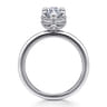 Catallina - 14K White Gold Marquise Shape Bezel Prong Diamond Engagement Ring - 0.21 ct