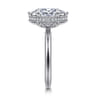 Catallina - 14K White Gold Marquise Shape Bezel Prong Diamond Engagement Ring - 0.21 ct