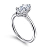 Aure - 14K White Gold Marquise Shape Solitaire Diamond Engagement Ring - 0.05 ct