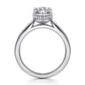 Reece - 14K White Gold Marquise Shape Bezel Prong Diamond Engagement Ring - 0.1 ct