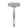 Reece - 14K White Gold Marquise Shape Bezel Prong Diamond Engagement Ring - 0.1 ct