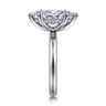Peace - 14K White Gold Marquise Shape Diamond Engagement Ring - 0.08 ct