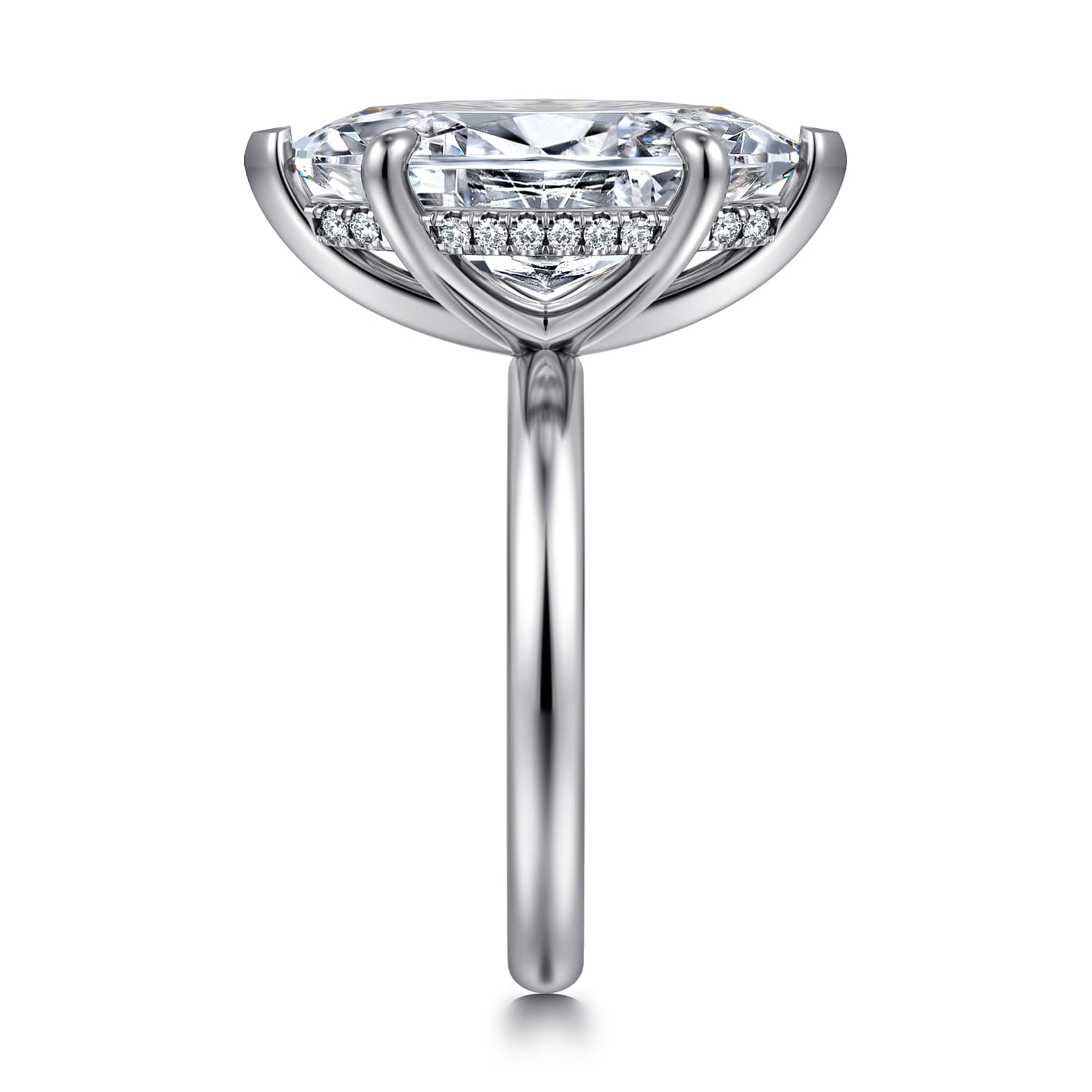 Peace - 14K White Gold Marquise Shape Diamond Engagement Ring - 0.1 ct - Shot 4