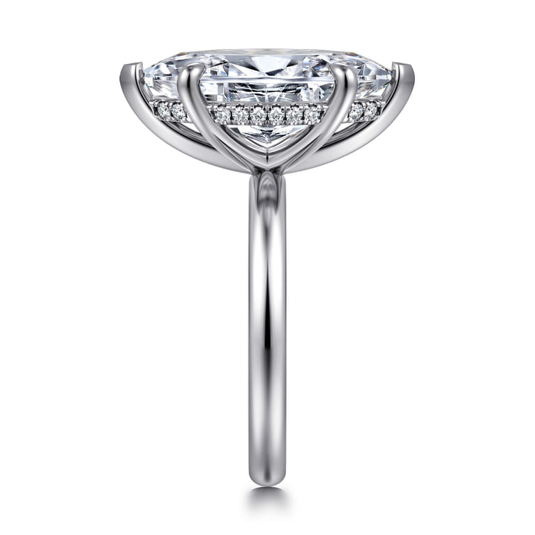 Peace - 14K White Gold Marquise Shape Diamond Engagement Ring - 0.1 ct - Shot 4