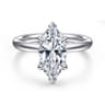 Peace - 14K White Gold Marquise Shape Diamond Engagement Ring - 0.08 ct