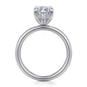 Peace - 14K White Gold Marquise Shape Diamond Engagement Ring - 0.08 ct