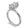 Peace - 14K White Gold Marquise Shape Diamond Engagement Ring - 0.08 ct