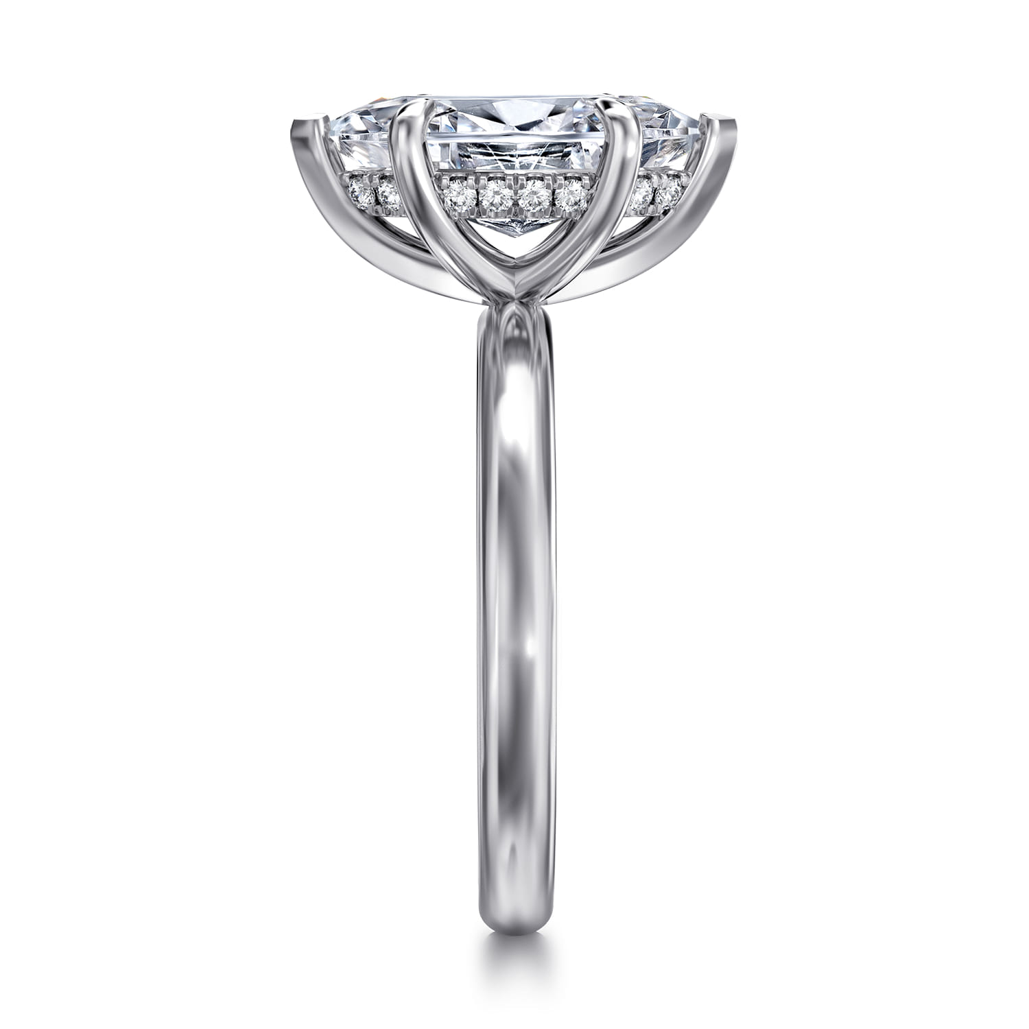 Peace - 14K White Gold Marquise Shape Diamond Engagement Ring - 0.08 ct - Shot 4