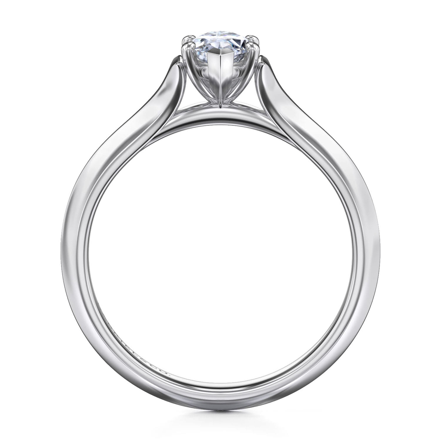 Ellis - 14K White Gold Marquise Diamond Engagement Ring - Shot 2