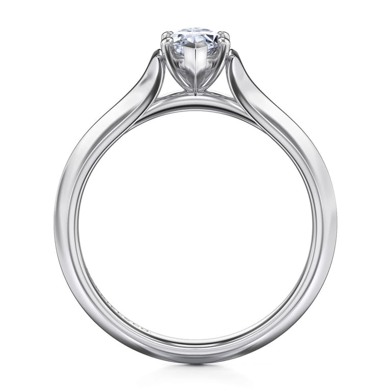 Ellis - 14K White Gold Marquise Diamond Engagement Ring - Shot 2