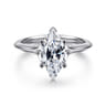 Ellis - 14K White Gold Marquise Shape Diamond Engagement Ring